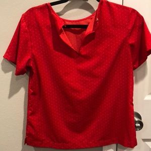 Red polka dot blouse